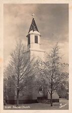 RPPC Anchorage Alaska Church Main Street 1950s Photo Vtg Postcard A61 picture
