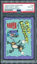 1993 Skybox Simpsons Itchy & Scratchy # I19 PSA 8 NM-MT.  picture