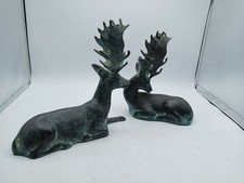 Pair Of Bronze Deer Candle Holders picture
