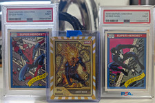 1990 Impel Marvel Universe Spider-Man #2 & #29 PSA 9 + Ghost Rider Gold Lot of 3 picture