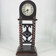 Vintage Turned wood Portico Style Mantel Clock shell (please read) picture