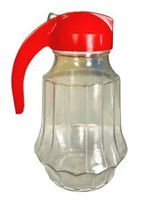 Floera 5054 Housewears Ribbed Juice Pitcher Red Lid Chicago 45 picture