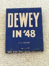 Vintage 1948 Thomas Dewey President Campaign Matchbook Full Unused Political picture