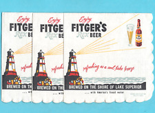 3 Vintage 1950s FITGERS REX BEER NAPKINS Duluth MN Minnesota Lighthouse picture