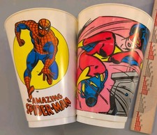 Vintage 1975 1979 Marvel Comics Plastic Cup Lot Spider-Man Spider-Woman Slurpee picture