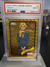 Calico 2025 Topps Chrome Marvel Gold Wave PSA 8 POP 1 Card numbered 11/50 picture