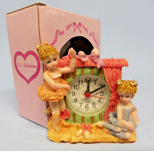Vintage Liu Collection Alarm Clock with Ballerina Resin Figures New in Box picture