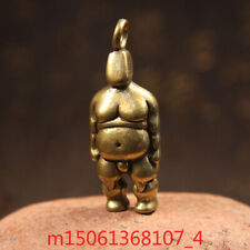 Vintage Brass Fatty Mini Figurine Punk Character Copper Car Keychain picture