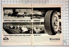 1960 Firestone Tires Vintage Ad Daytona Speedway Jim Rathmann Race Cars picture