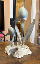 VTG 1980's Double Dolphin Marine Life Statue Aquatic Sea Life ~ Ex Condition. picture