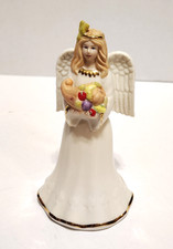 Lenox Thanksgiving Angel Porcelain Ivory & Gold Figurine Holding Cornucopia picture