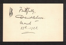 David Belasco American Theatrical Producer Original Signed Autograph Card picture