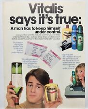 1981 Vitalis Men's Hair Control Vintage Print Ad Man Cave Art Poster 80's picture