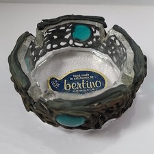 VTG MCM Bertino California Handmade Glass/Copper Arts & Crafts Ashtray Brutalist picture