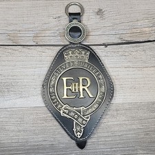 Queen Elizabeth Horse Medallion Silver Jubilee Leather Equestrian Decor Vintage picture