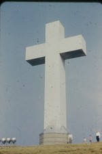 c1950's Kodachrome 35mm Slide, Mount Davidson Cross, San Francisco Landmark blue picture
