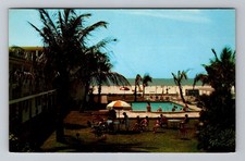 St. Petersburg FL-Florida, Hotel Pool and Beach, Postal PC Vintage Postcard picture