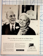 Vintage 1950s Parke-Davis Medicine Ad Elderly Couple Detroit Michigan picture