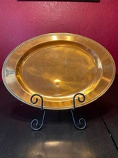 Vintage Dirilyte Dirigold Regal Bronze Oval Serving Platter Tray Art Deco Style picture