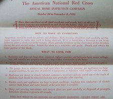 1935 American National Red Cross Annual Home Inspection Campaign Checklist Vtg picture