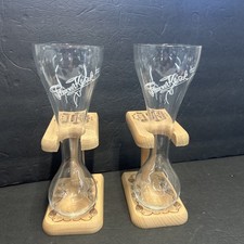 2 New Pauwel Kwak Beer Glass with Stand Belgian Beer Belgium picture