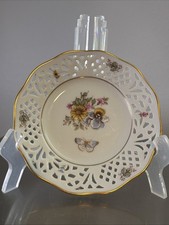 1 SCHUMANN - porcelain beautiful floral & butterfly print dessert plate 5 1/2