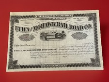 c18__ UTICA & MOHAWK RAILROAD Stock Unissued Unsigned Upstate NY Rail History picture