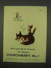 1955 Churchman's No. 1 Cigarette Ad - We're Quite Safe picture