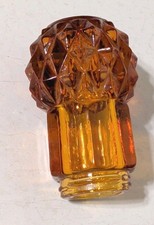 Vintage Amber Indiana Glass Diamond Point Salt Or Pepper Shaker Base Only  picture