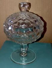 Fostoria American Candy Dish Compote Stemmed  w/ Lid Pedestal 7” Tall Vintage picture