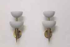 Pair Of Metal Cup a Sconces Italian Stilnovo Style Mid Century Wall Lights Lamps picture