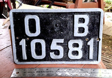 🏍 - ORANGE FREE STATE - 50s vintage cast aluminum MOTORCYCLE license plate picture