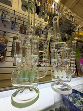 21 Inch Large Unique Quad Triple HoneyComb Glass Water Pipe (Huge Recycler Bong) picture