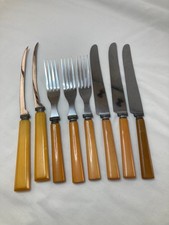 Vintage Bakelite Butterscotch Flatware 8 Pieces picture