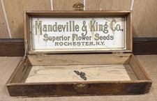 Rare White Label Antique Mandeville & King Co. Seed Box - Karl’s Lithograph NY picture