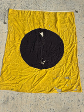 Vintage Signal Flag Yellow w/ Black Circle Rope Loops & Grommet picture