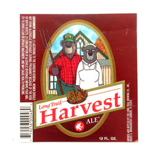 Vintage Long Trail Harvest Ale Beer Bottle Label Vermont Craft Breweriana Art picture
