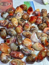 Natural Agate quartz Sardonyx Bande Crystal Polished Mineral Fossil Tumbled 1LB picture