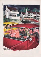 Vintage Phil Interlandi sexy adult Cartoon Art funny humor carpool car playboy picture