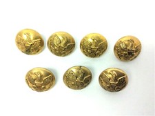 Mixed Antique Lot Old Horstmann Waterbury MFG Brass Eagle Military Buttons picture