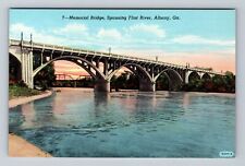 Albany GA-Georgia, Memorial Bridge, Spanning Flint River, Vintage Postcard picture