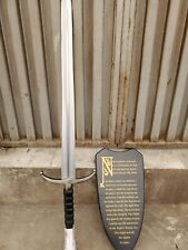 CUSTOM HANDMADE FORGED STEEL JOHN SNOW SWORD, REPLICA WITH WALL PLAQUE picture
