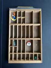 Vintage Wooden Printer's Tray Shadow Box 17