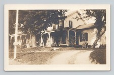 1927-40s RPPC Postcard Old Two Story House Dirt Driveway Mailbox Swing picture