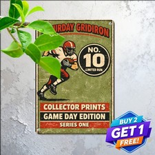 Retro Football Iron Hanging Plaque Vintage College Sports Game Room Metal Sign picture