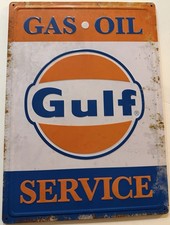 Gulf Oil Gas Oil Service Reproduction Metal Sign picture