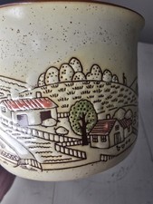 Vintage COUNTRYSIDE FARM Church Ceramic Coffee Mug Cup Japan picture