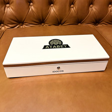 Atabey IDOLOS Collectible White Wooden Cigar Box Humidor Case picture