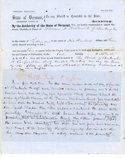1860 Burlington VT Chittenden County Court Writ – Bank of Burlington vs. Wilkins picture