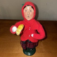 Vintage Byers Choice The Carolers 2000 Girl With Pastry 9.5” X 4.5” X 4” picture